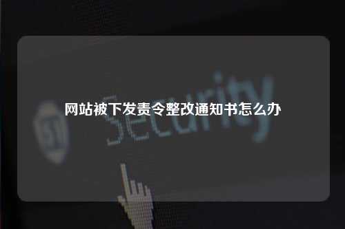 网站被下发责令整改通知书怎么办